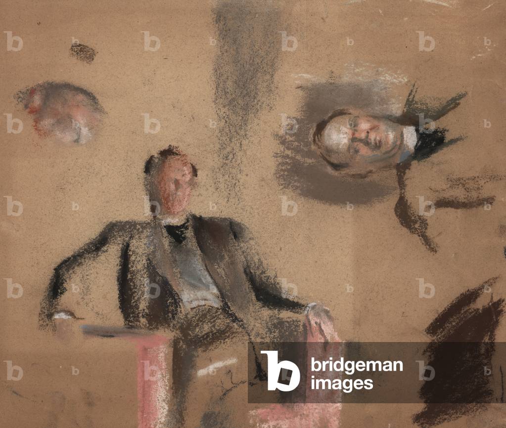 Study of a Seated Man (pastel on paper)