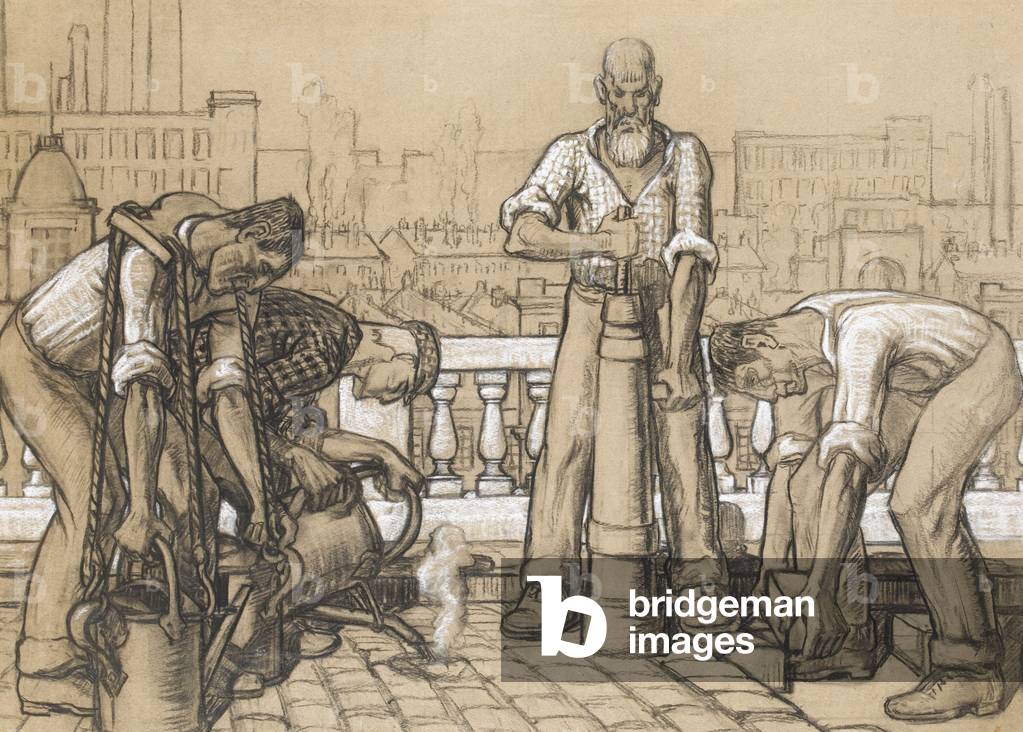 Workmen, c.1948 (w/c with white highlights on paper)