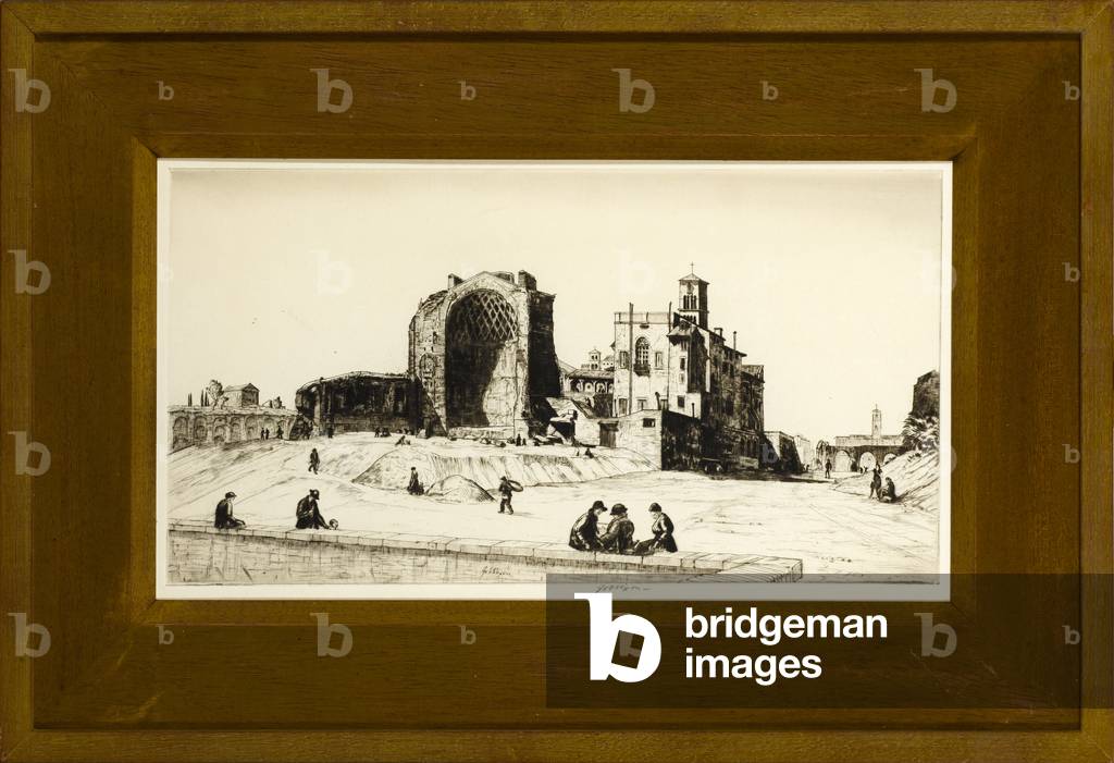 The Temple of Venus and Rome, Rome, c.1922 (etching) 