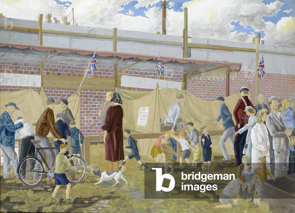 Wartime Fete, 1943 (gouache on paper)