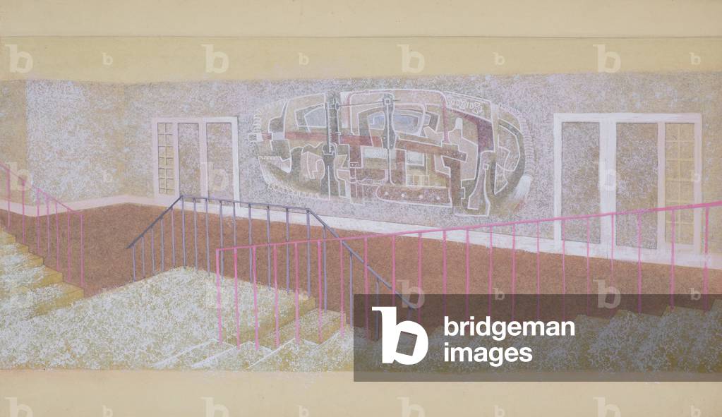Abstract Interior, Mural Design for a School in Birmingham, c.1950 (gouache on paper)