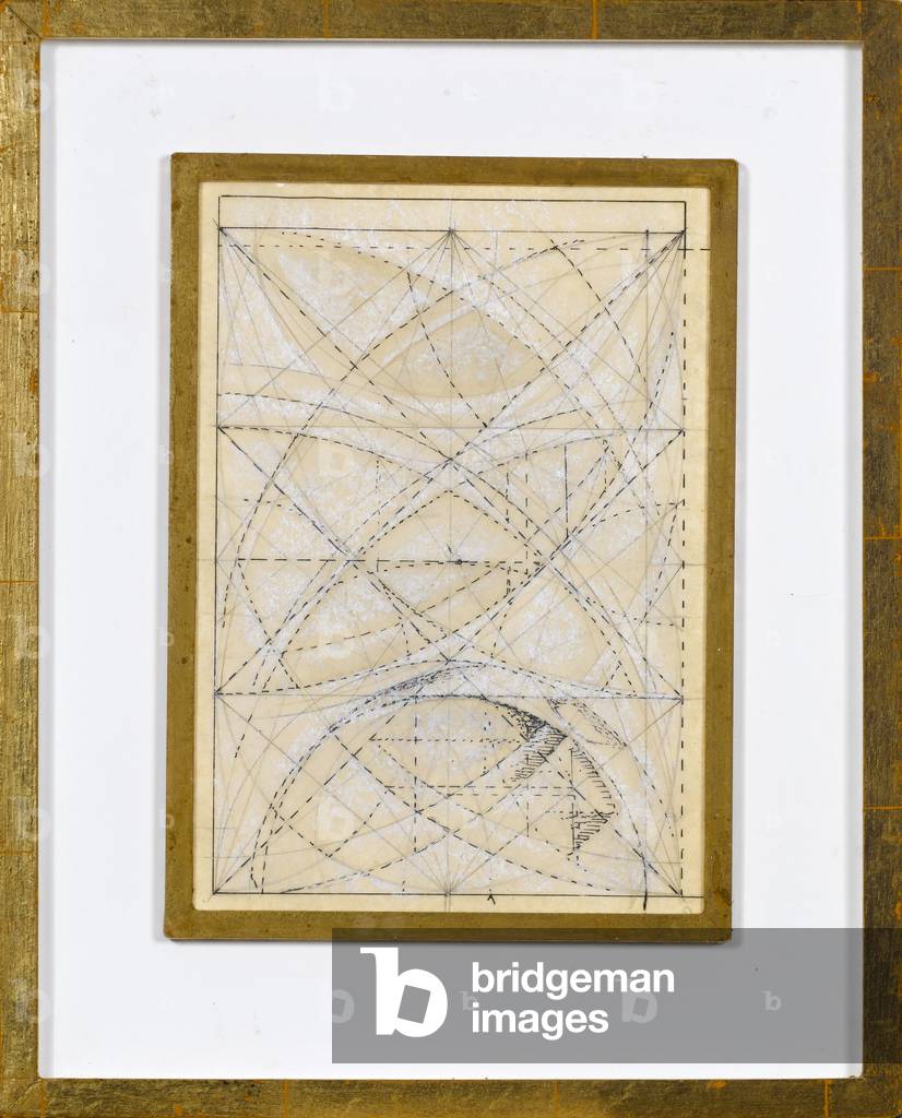 Geometric design, c.1960 (pen & ink with chalk on tracing paper)