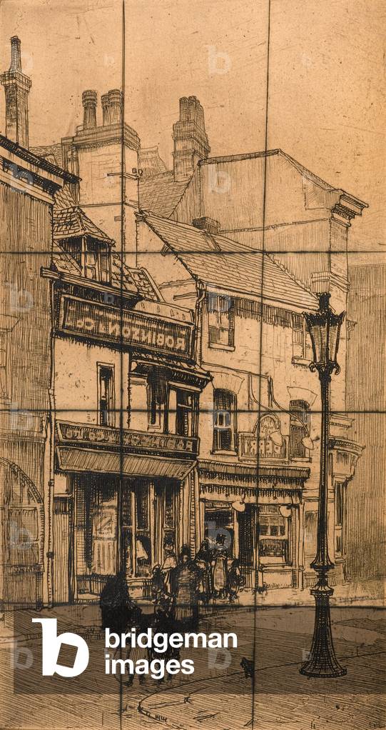 Near St. Martin's Church - Leicester (copper ethcing plate)