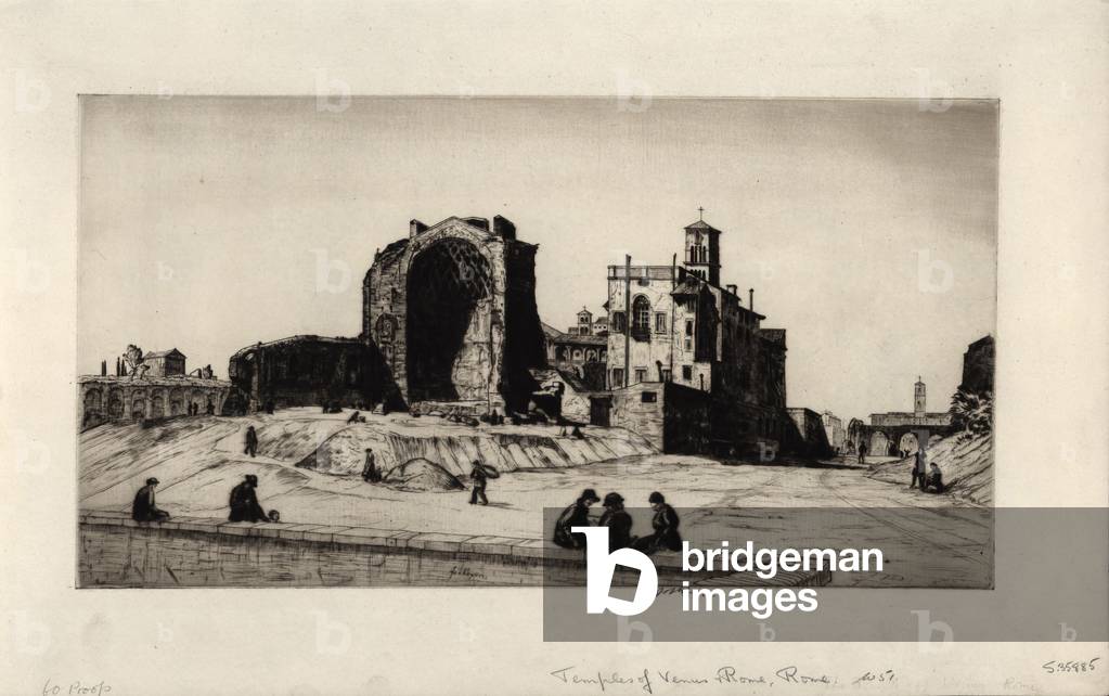 Temples of Venus and Rome, Rome (drypoint)