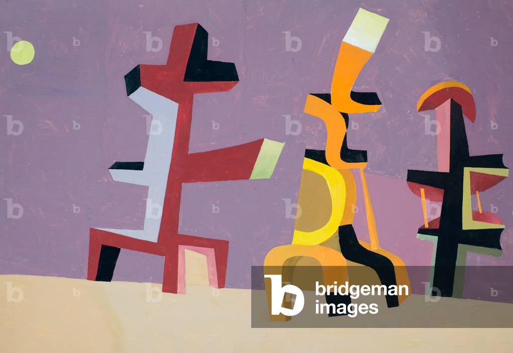 Three desert forms (gouache on paper) 