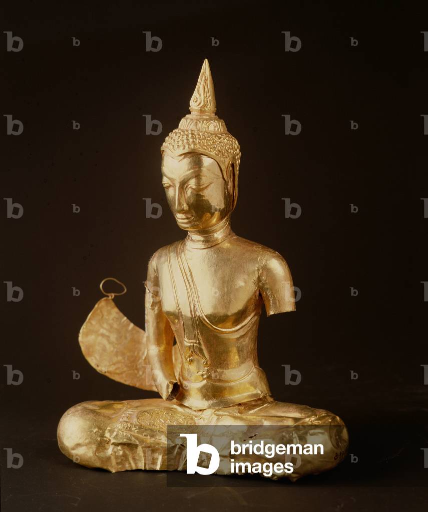 Buddha seated in meditation (arms missing) (gold) 