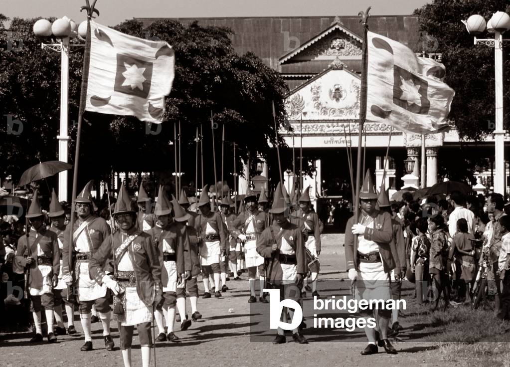 Sultan Guards at the Parade (b/w photo)