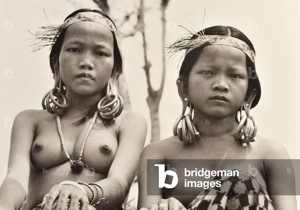 Orang Ulu Girls, Sarawak, Malaysia, c.1950 (b/w photo)