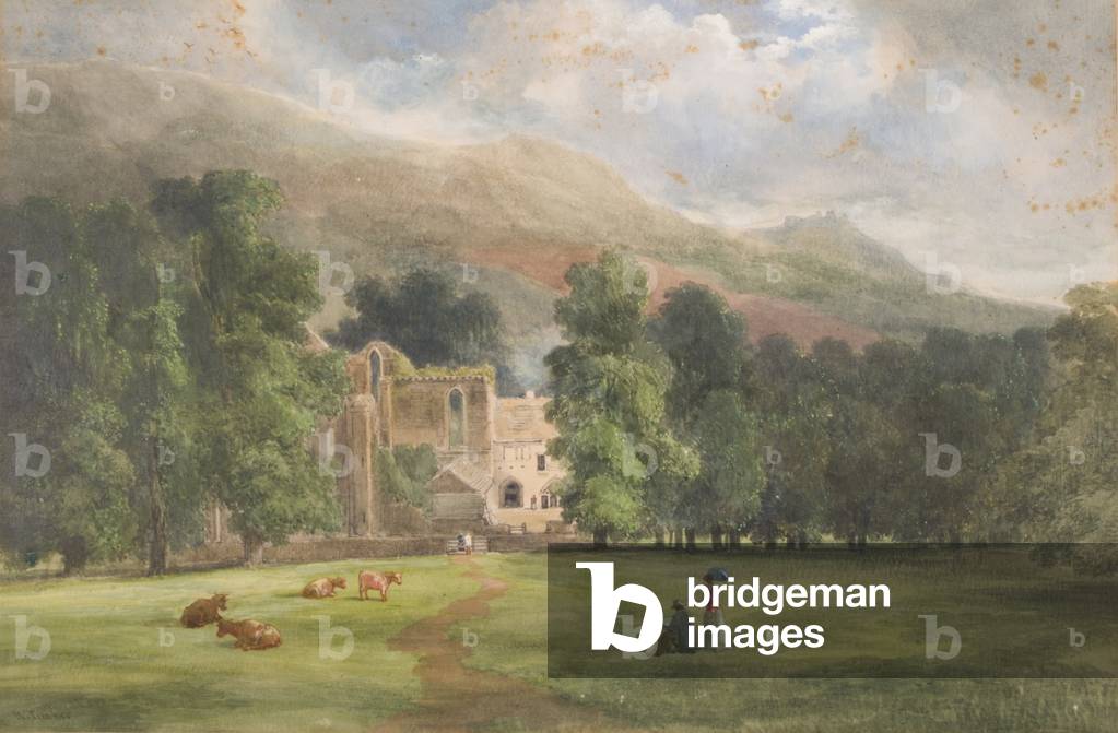 Valle Crucis or Dinas Bran, Llangollen, 1872 (w/c on paper)