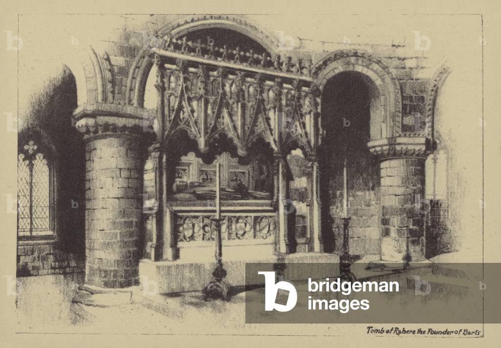 Tomb of Rahere the Founder of Barts (litho)