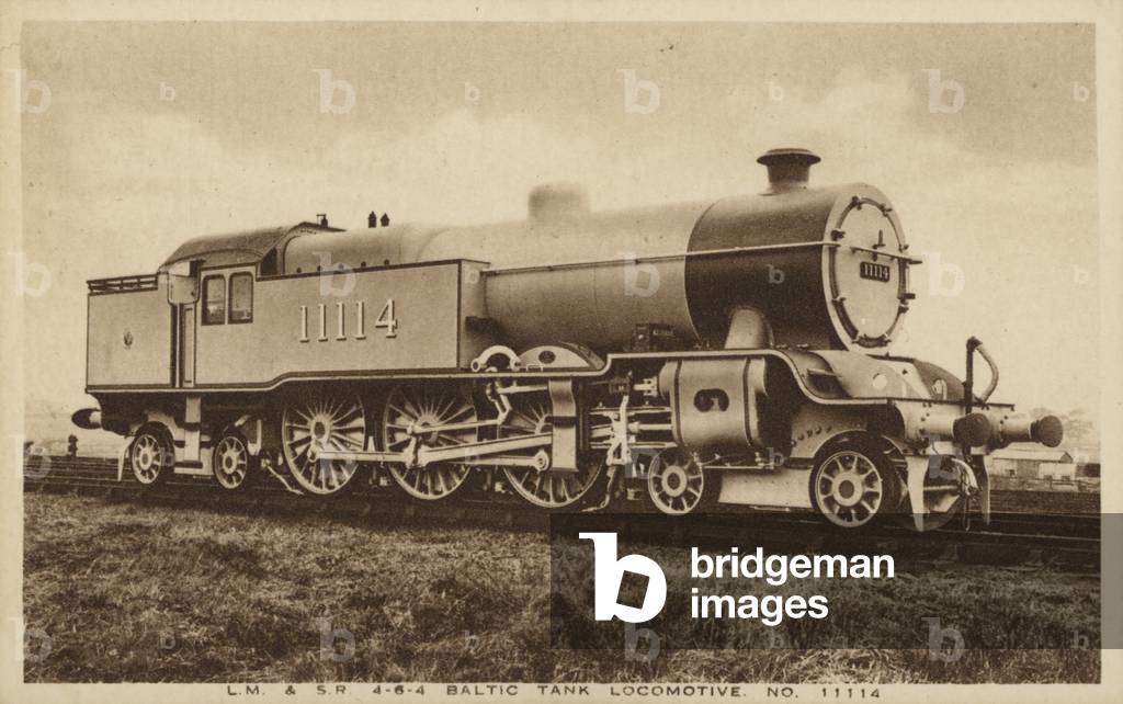 4-6-4 Baltic Tank Locomotive No 11114 (b/w photo)