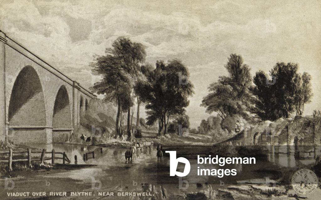 Viaduct over River Blythe, near Berkswell (litho)