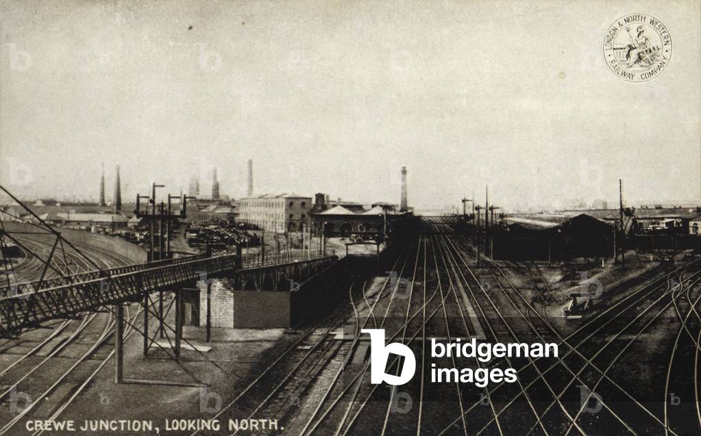Crewe Junction, looking North (b/w photo)