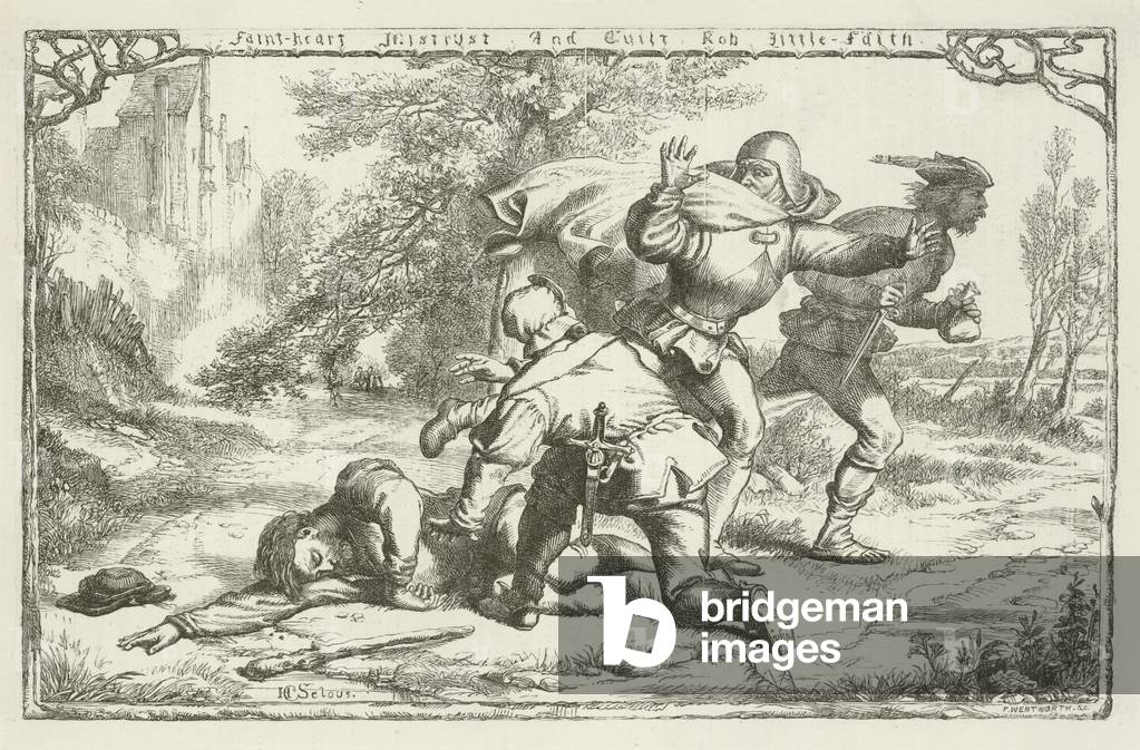 Illustration for The Pilgrim's Progress by John Bunyan (engraving)