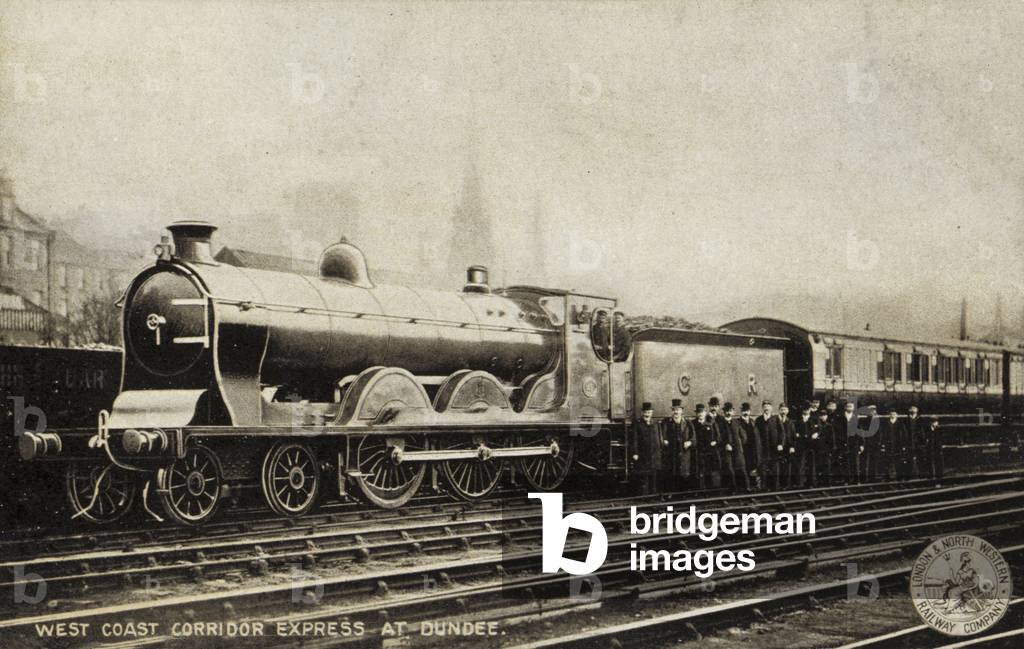 West Coast Corridor Express at Dundee (b/w photo)