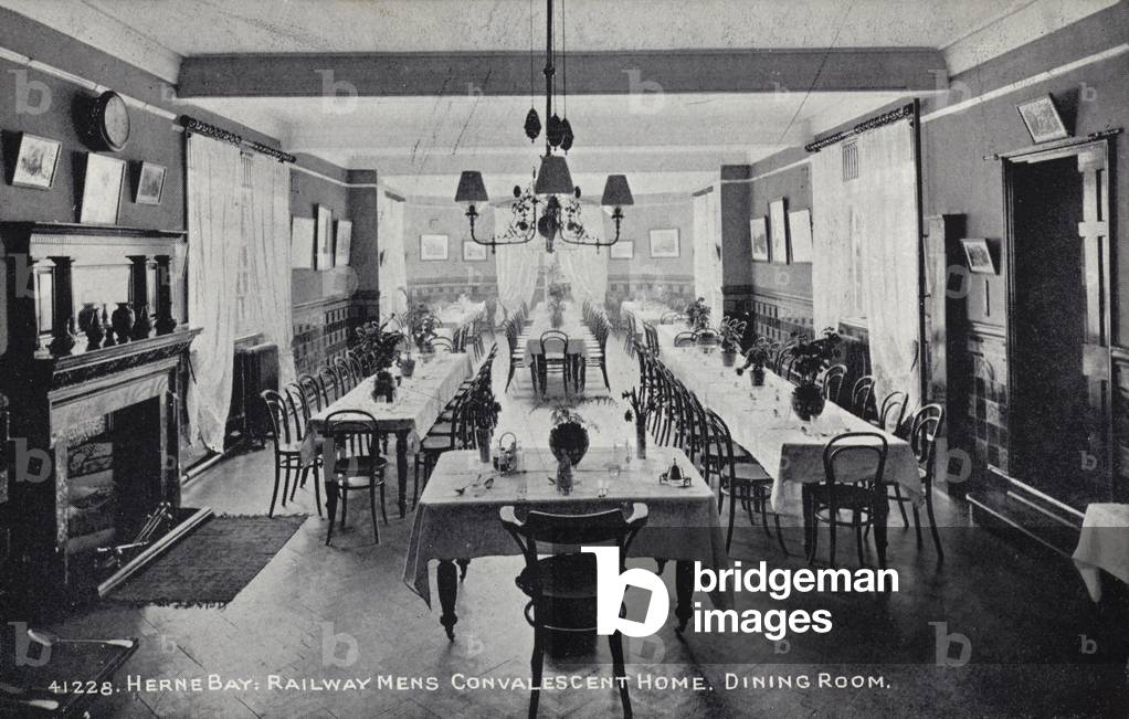 Herne Bay, Railway Mens Convalescent Home, Dining Room (b/w photo)