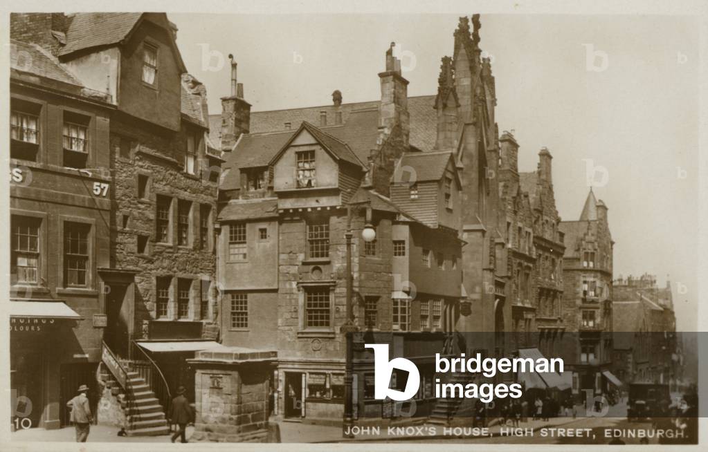 John Knox's House, Edinburgh, Scotland (b/w photo)