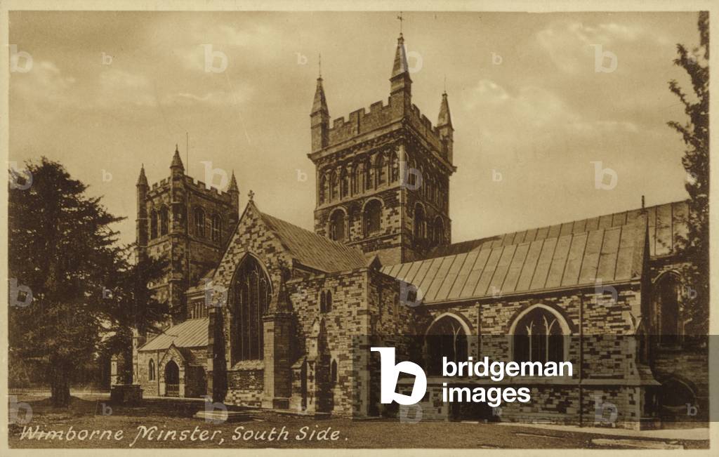 Wimborne Minster, Dorset (b/w photo)