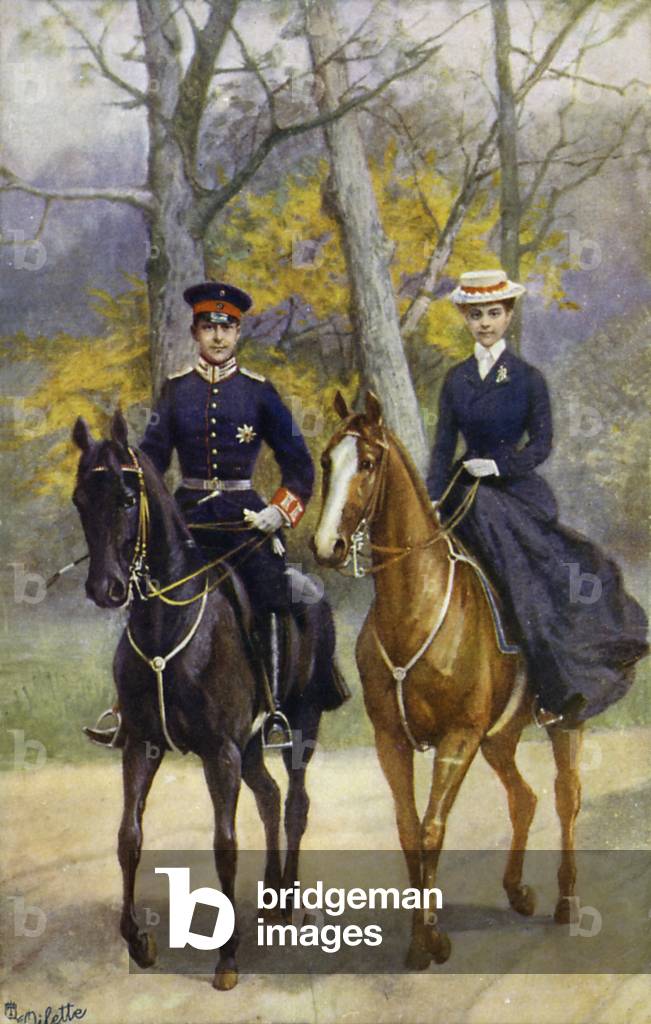 The German Crown Prince and Princess (colour litho)