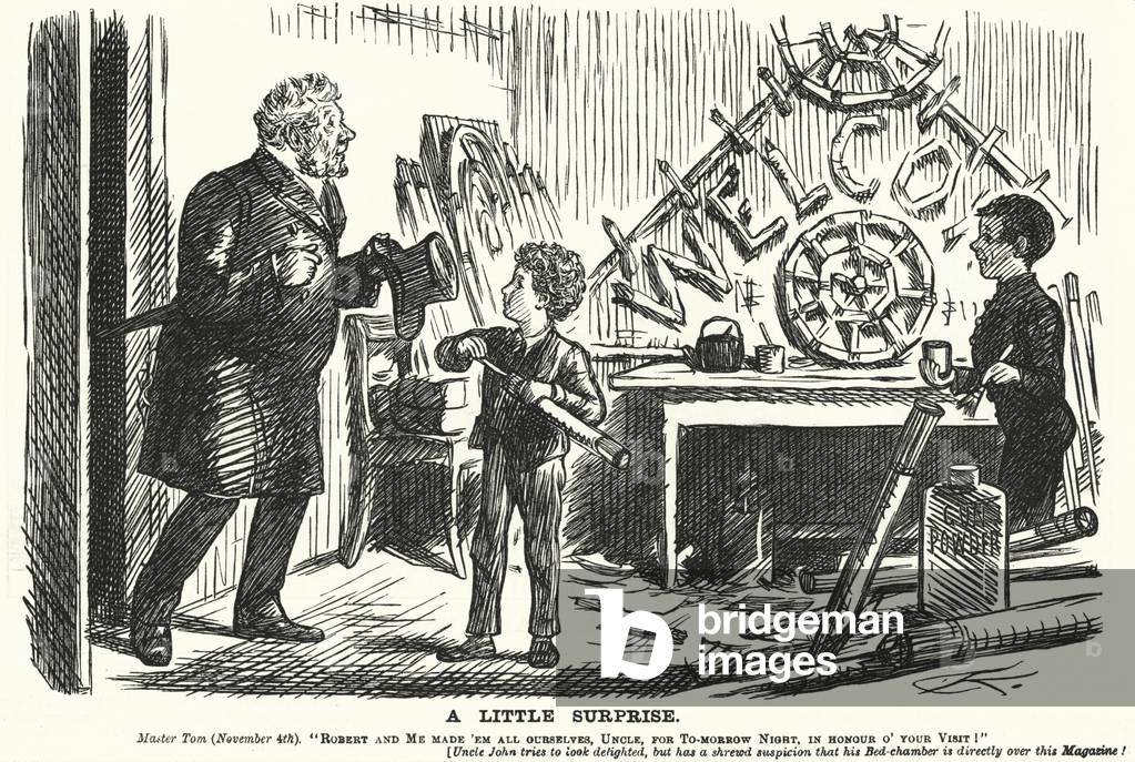 Punch cartoon: A Little Surprise (engraving)