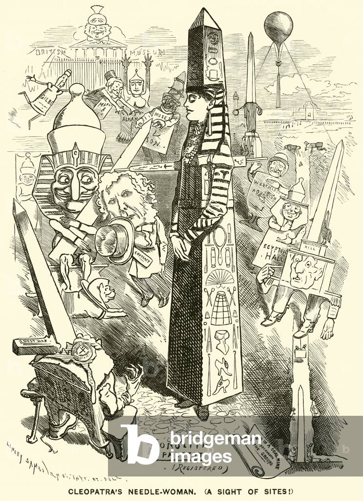 Cleopatra's Needle-Woman, A Sight of Sites! (engraving)