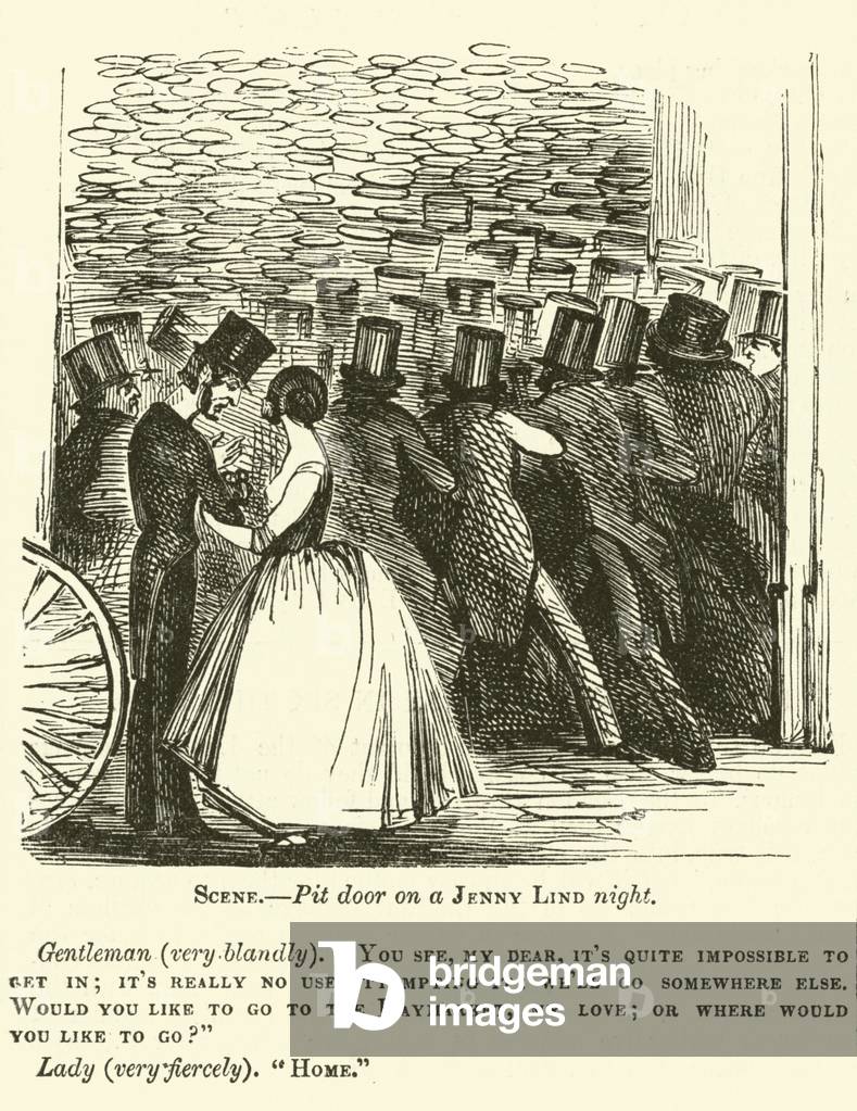 Punch cartoon: Jenny Lind (engraving)