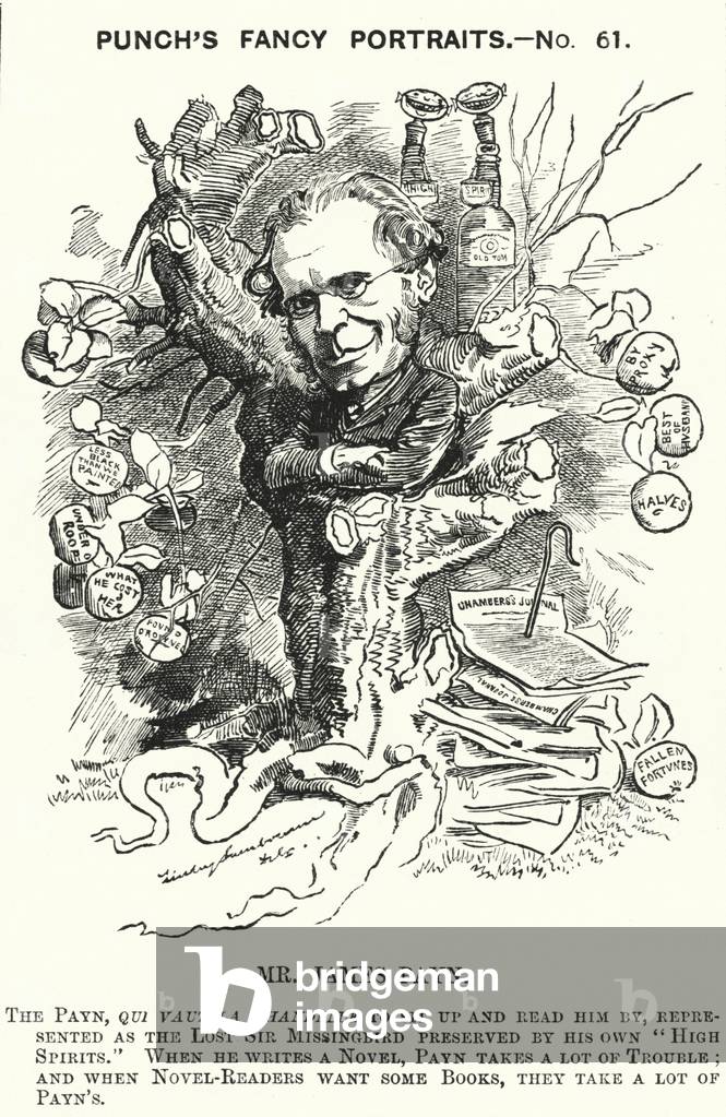 Punch cartoon: James Payn, English novelist (engraving)