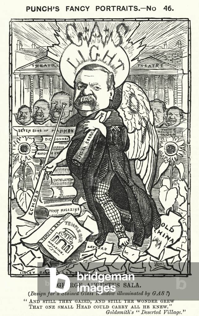 Punch cartoon: George Augustus Sala, English author and journalist (engraving)