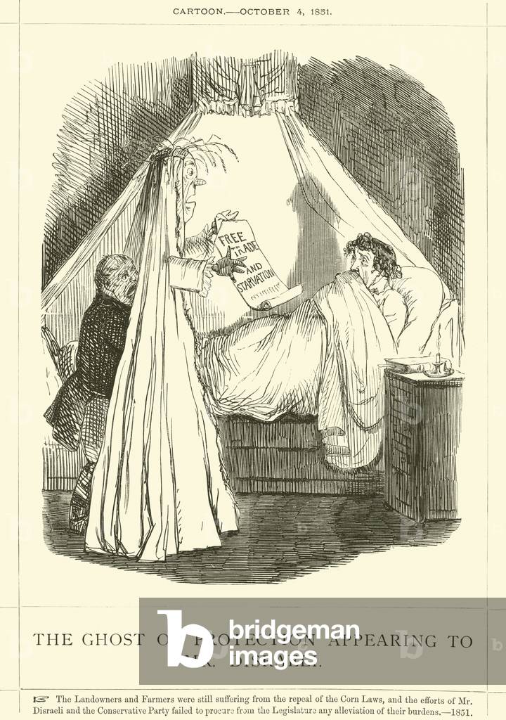 The Ghost of Protection appearing to Mr Disraeli (engraving)