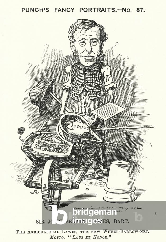 Punch cartoon: John Bennet Lawes, English entrepreneur and agricultural scientist (engraving)