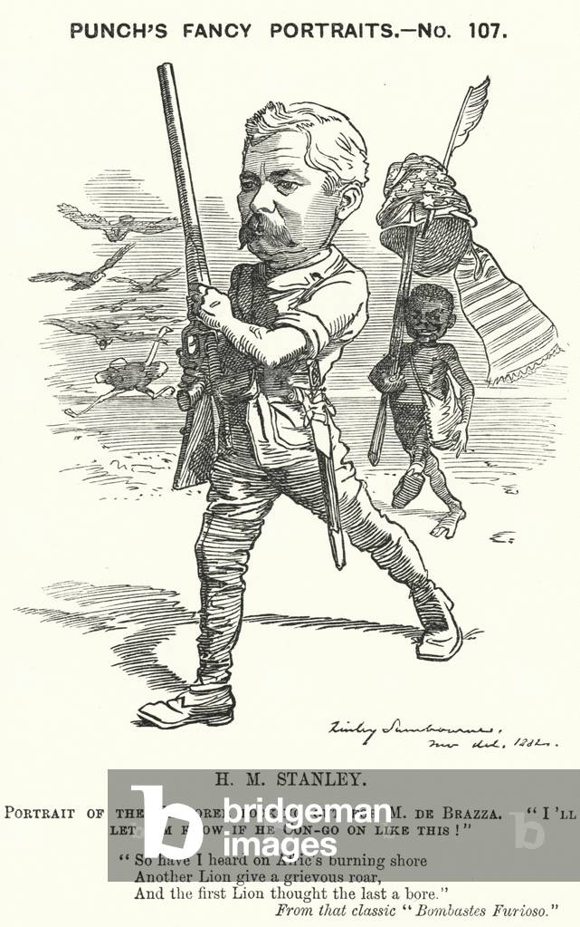 Punch cartoon: Henry Morton Stanley, Welsh journalist and explorer (engraving)