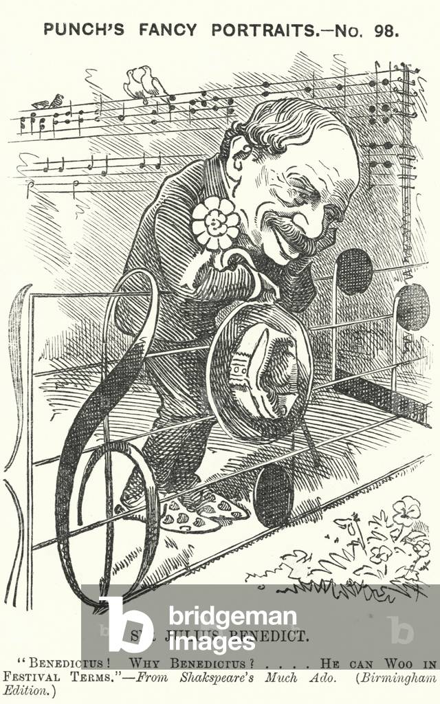 Punch cartoon: Sir Julius Benedict, German-born composer and conductor (engraving)