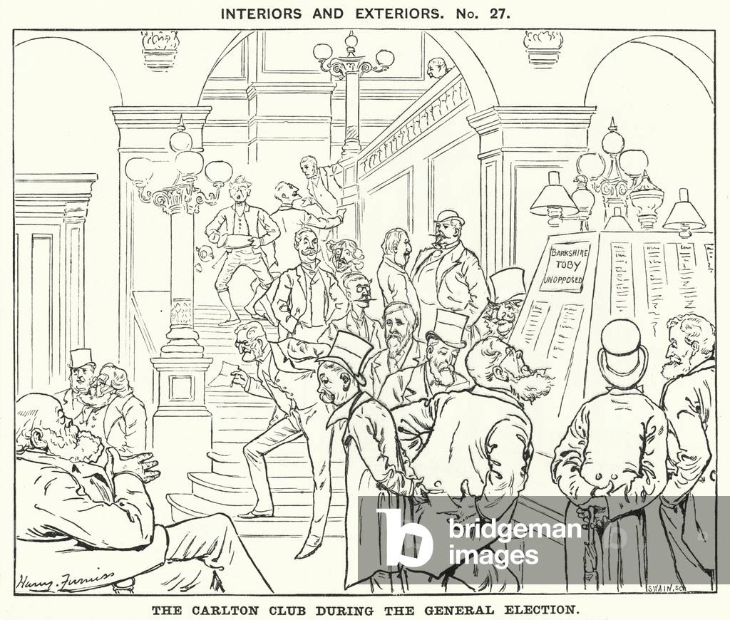 Punch cartoon: The Carlton Club during the General Election (engraving)