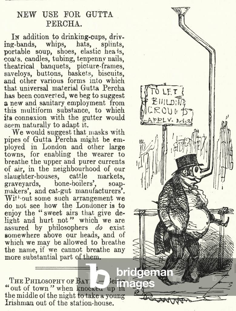 Punch cartoon: New Use for Gutta Percha (engraving)