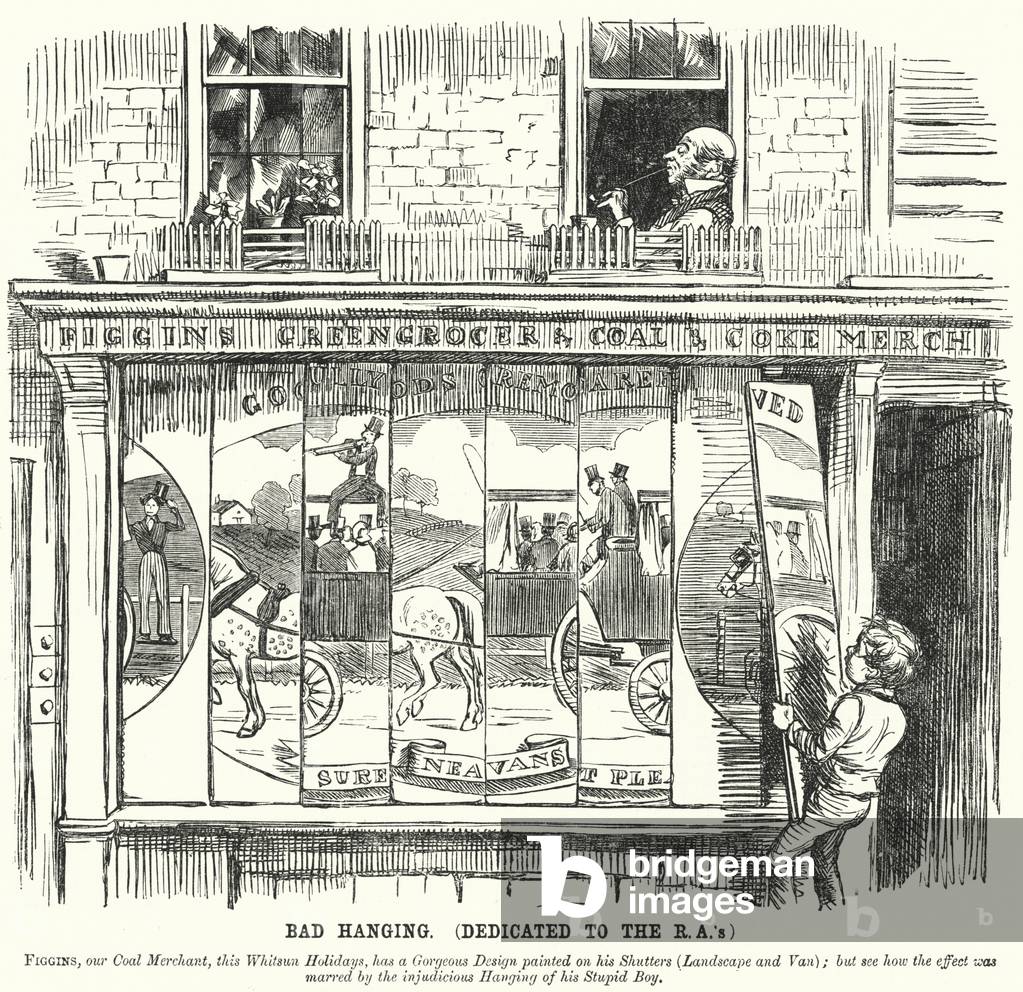 Punch cartoon: Bad Hanging (Dedicated to the R. A.'s) (engraving)