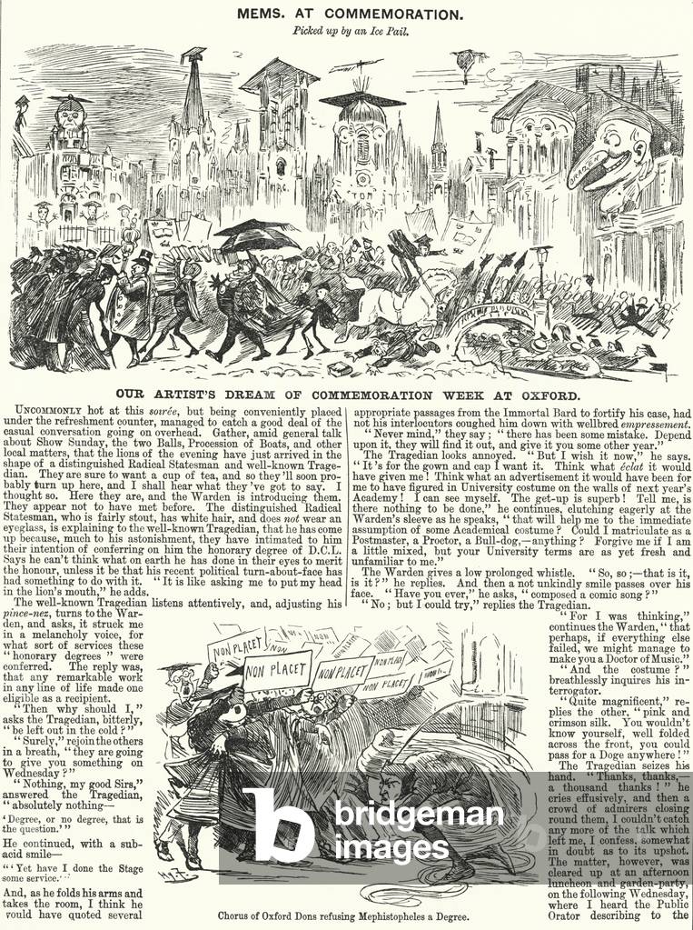 Punch cartoon: Commemoration Week at Oxford University (engraving)
