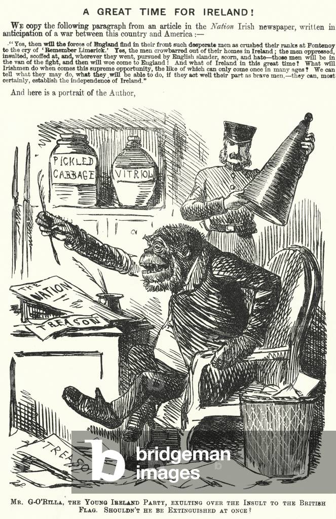 Punch cartoon: A Great Time for Ireland! Irish nationalism (engraving)