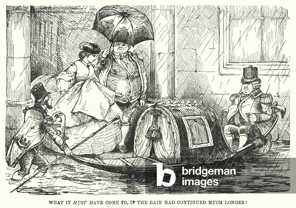 Punch cartoon: What it Must Have Come to, if the Rain Had Continued Much Longer! (engraving)