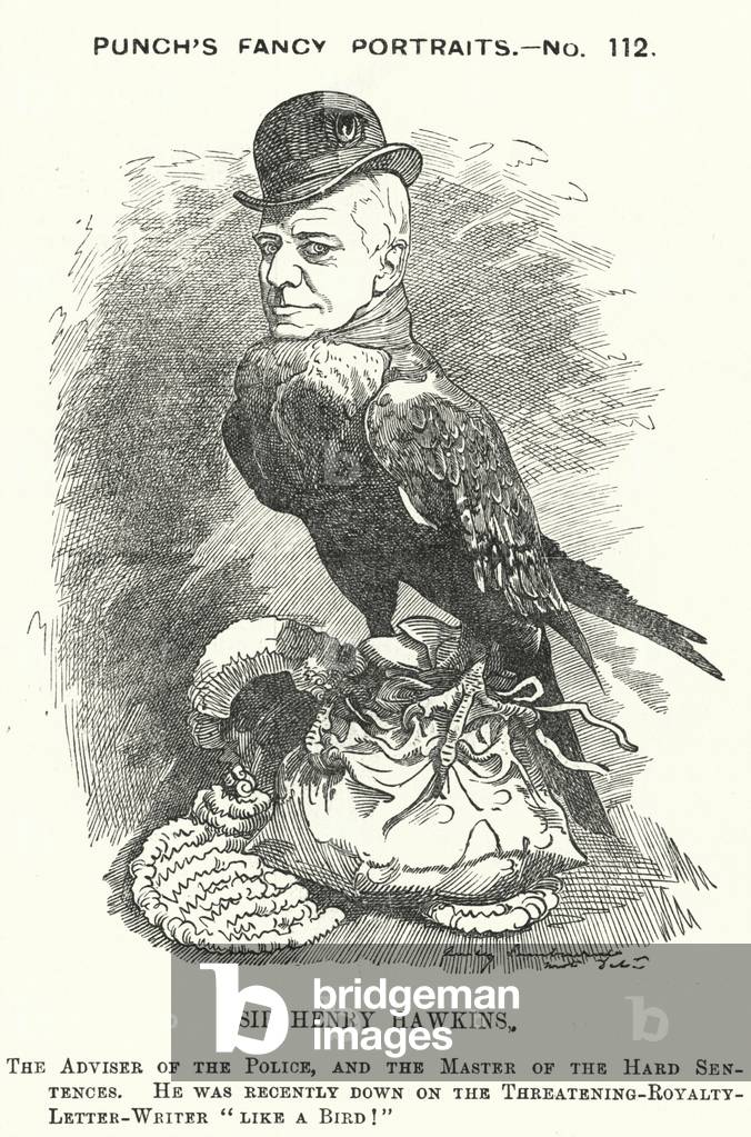Punch cartoon: Sir Henry Hawkins, 1st Baron Brampton, English judge (engraving)