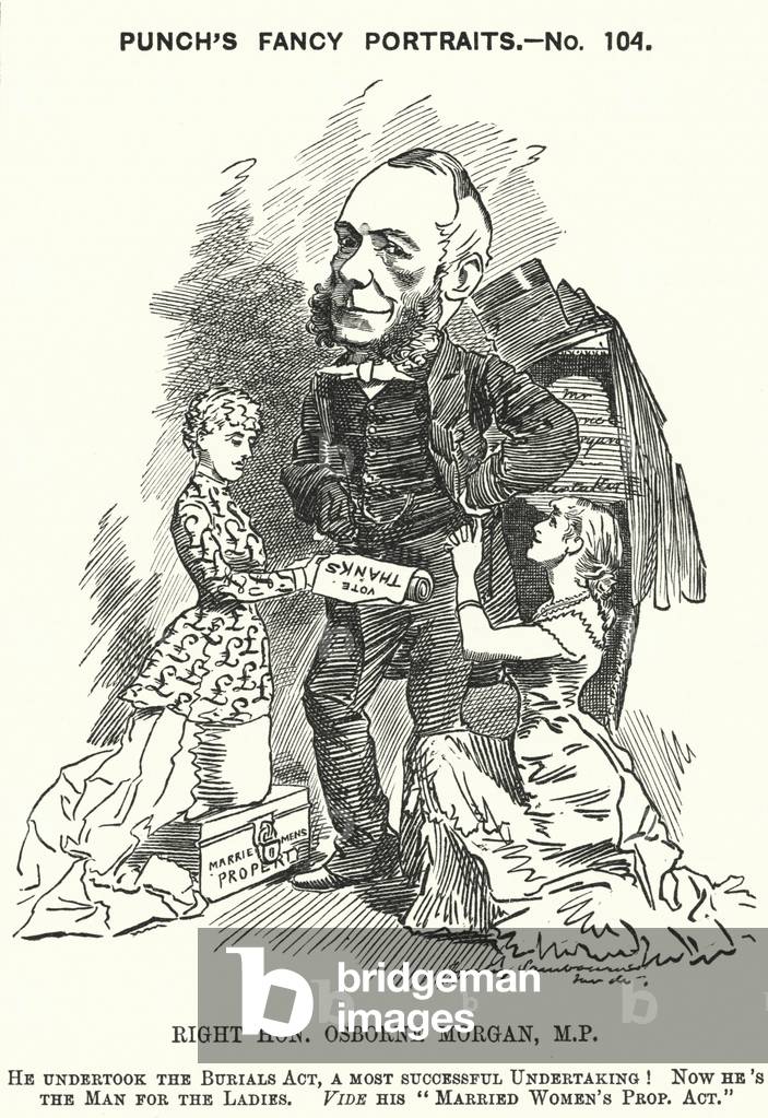 Punch cartoon: George Osborne Morgan, Welsh lawyer and Liberal politician (engraving)