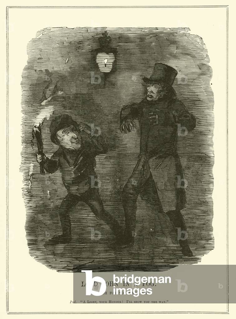 Punch cartoon: Lord John Russell in a fog (engraving)