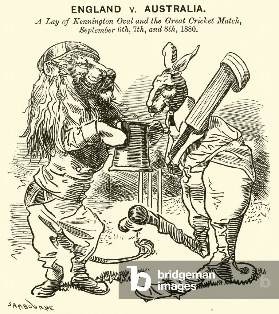 England v Australia, A Lay of Kennington Oval and the Great Cricket Match, 6, 7, 8 September 1880 (engraving)