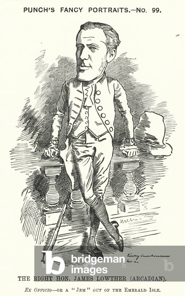Punch cartoon: James Lowther, English Conservative politician and sportsman (engraving)