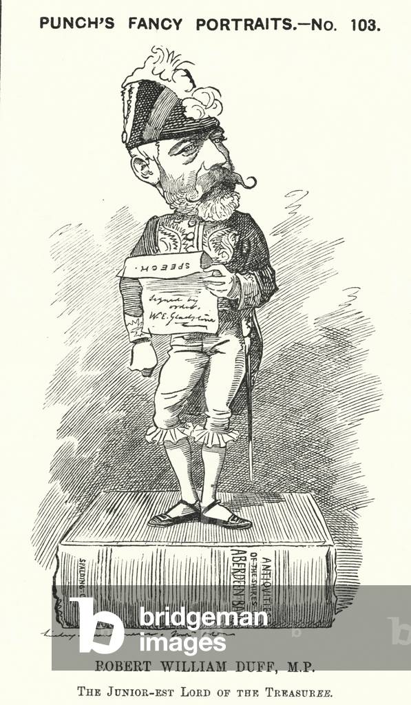Punch cartoon: Robert William Duff, Scottish Liberal politician (engraving)