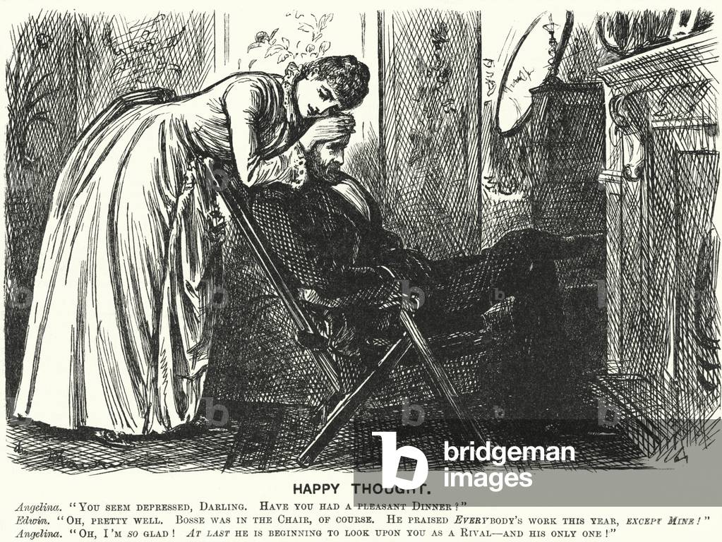 Punch cartoon: Happy Thought (engraving)