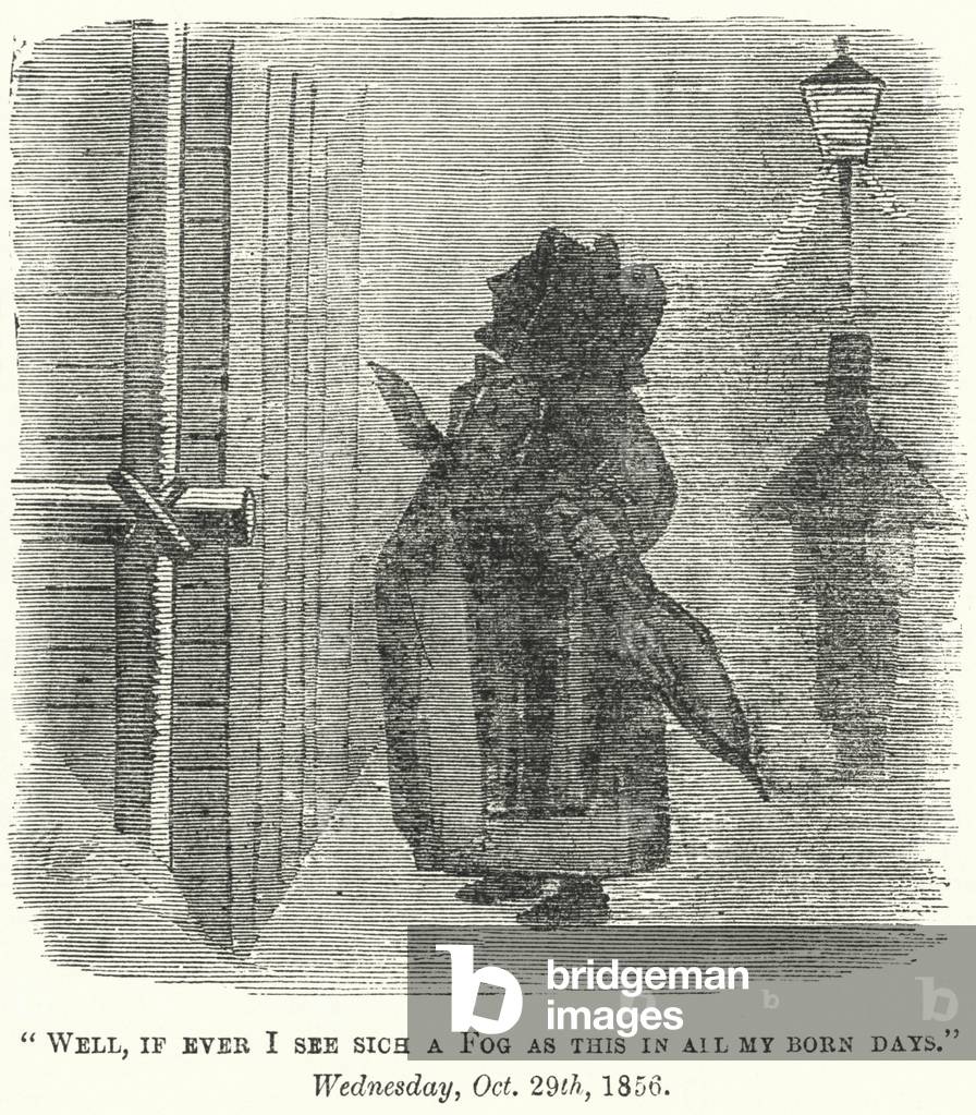 Punch cartoon: Pea souper fog in London, Wednesday 29 October 1856 (engraving)