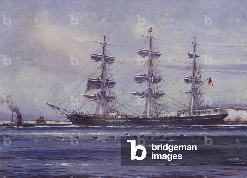 Sailing ship Fearless (colour litho)
