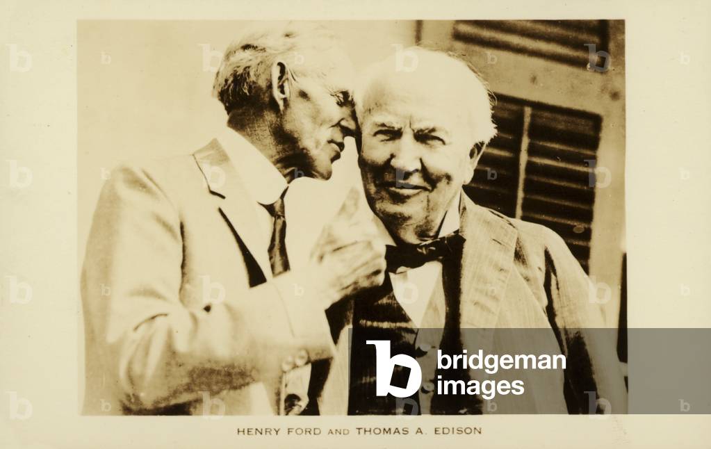 Henry Ford and Thomas Edison (b/w photo)