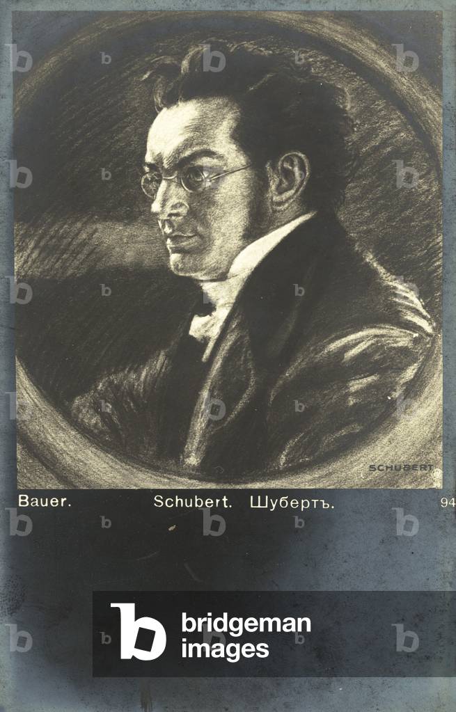 Franz Schubert, Austrian composer (litho)