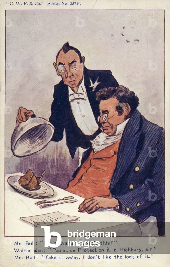Pro-free trade postcard (colour litho)
